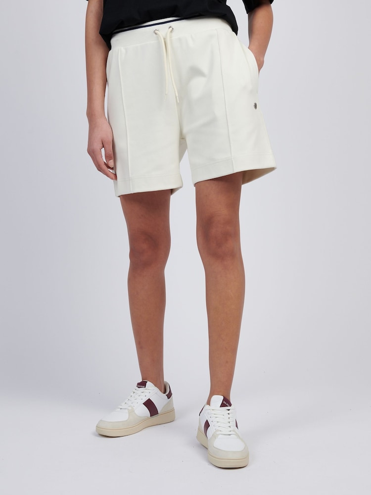 U.S. Polo Assn Cream Womens Pintuck Tipped Sweat Shorts - Image 1 of 4