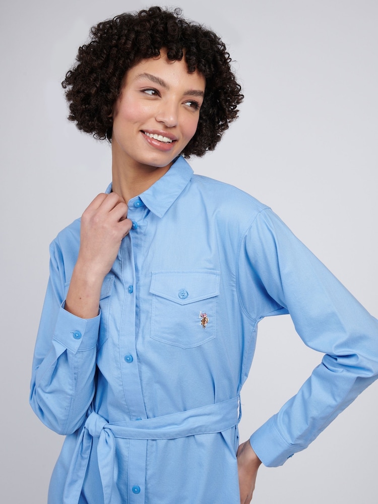 U.S. Polo Assn Blue Womens Shirt Dress - Image 2 of 8