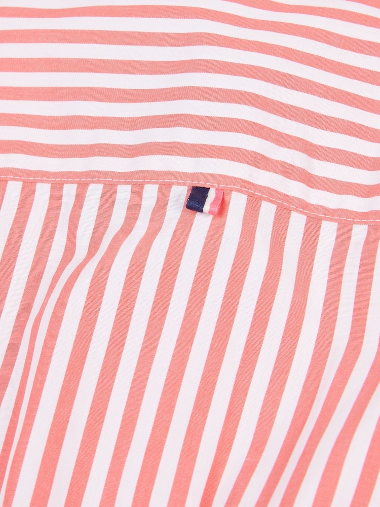 U.S. Polo Assn Pink Womens Stripe Tie Waist Shirt Dress - Image 10 of 10