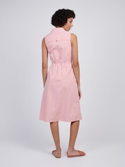 U.S. Polo Assn Pink Womens Stripe Tie Waist Shirt Dress - Image 4 of 10