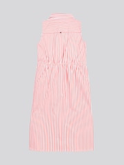 U.S. Polo Assn Pink Womens Stripe Tie Waist Shirt Dress - Image 8 of 10