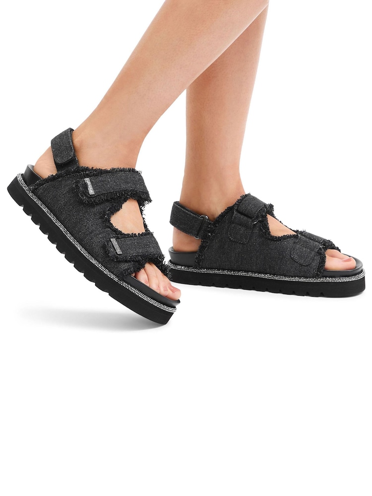 Carvela Black Denim Dazzle Sandals - Image 1 of 4