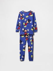 Gap Blue Mickey Mouse Disney Brushed Cotton Long Pyjamas (6mths-5yrs) - Image 2 of 2