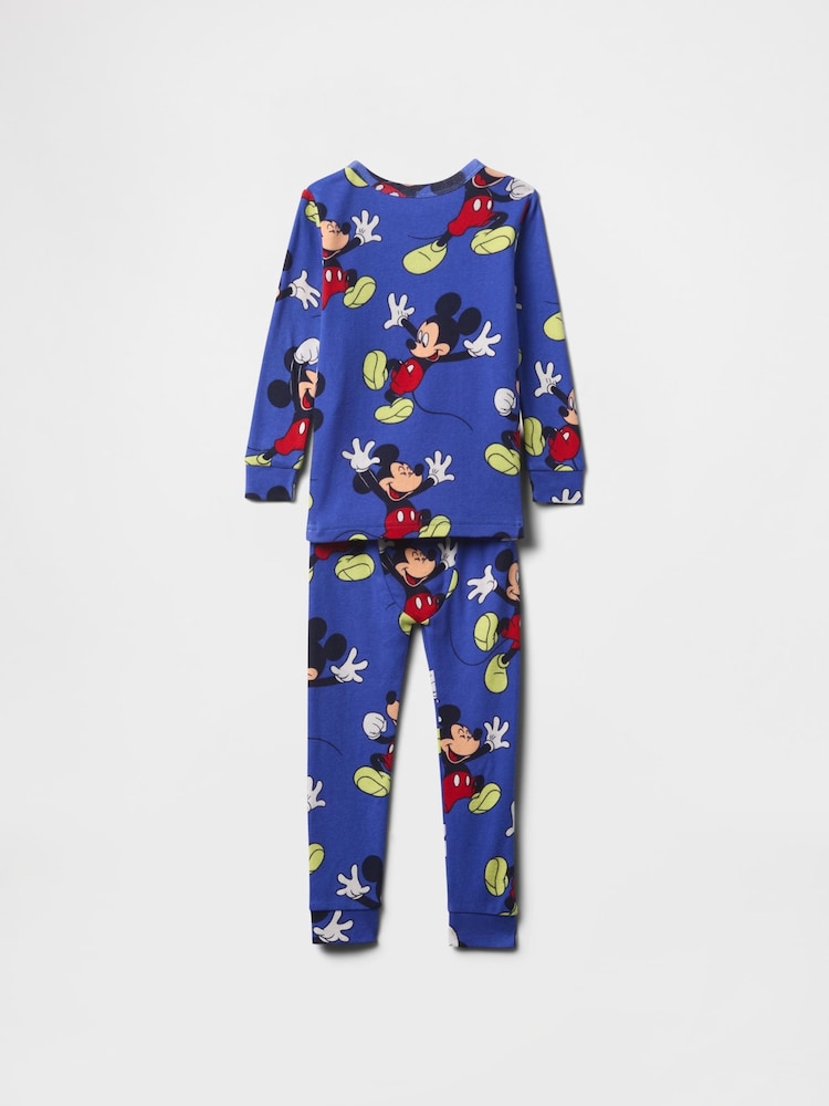 Gap Blue Mickey Mouse Disney Brushed Cotton Long Pyjamas (6mths-5yrs) - Image 2 of 2