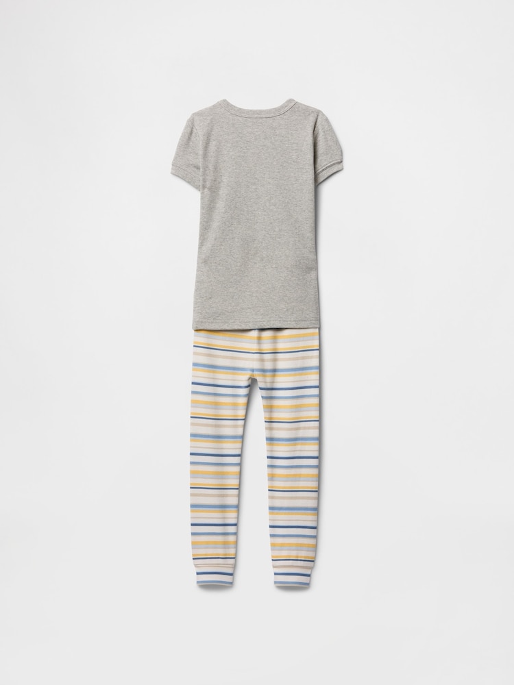 Gap Grey Short Sleeve Striped Pyjamas (6mths-5yrs) - Image 2 of 3