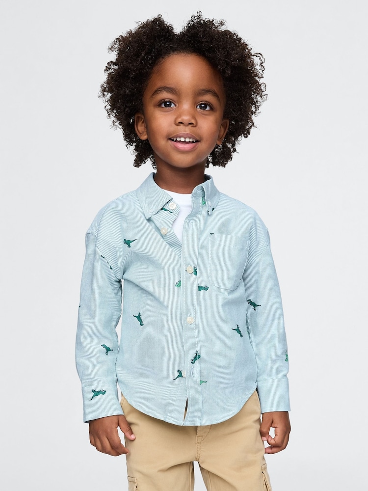 Gap Blue Striped Oxford Oversized Shirt (6mths-5yrs) - Image 1 of 4
