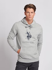 U.S. Polo Assn Grey Mens Rider Brush Back Hoodie - Image 1 of 6