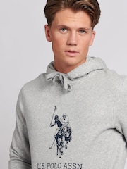 U.S. Polo Assn Grey Mens Rider Brush Back Hoodie - Image 3 of 6