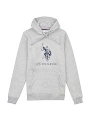U.S. Polo Assn Grey Mens Rider Brush Back Hoodie - Image 4 of 6