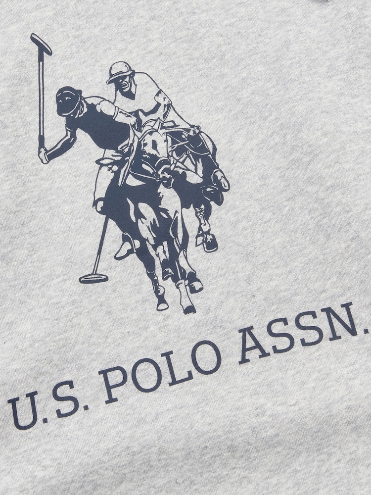 U.S. Polo Assn Grey Mens Rider Brush Back Hoodie - Image 6 of 6