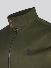 U.S. Polo Assn Green Mens Twill Harrington 100% Cotton Jacket - Image 10 of 11
