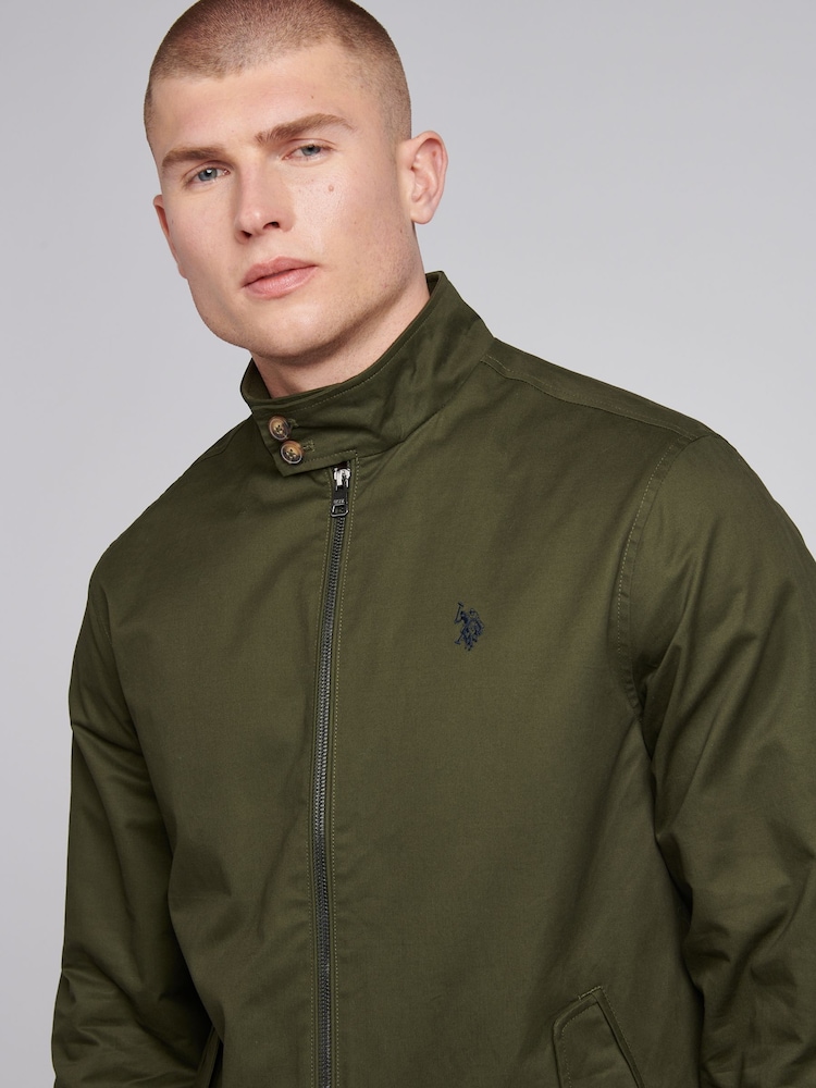 U.S. Polo Assn Green Mens Twill Harrington 100% Cotton Jacket - Image 2 of 11