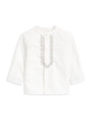 Mamas & Papas Eid Embroidered Long Sleeve 100% Cotton White Shirt - Image 2 of 3