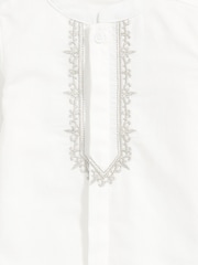 Mamas & Papas Eid Embroidered Long Sleeve 100% Cotton White Shirt - Image 3 of 3