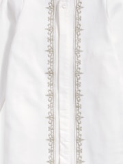Mamas & Papas Boys Eid Embroidered 100% Cotton White Sleepsuit - Image 3 of 3