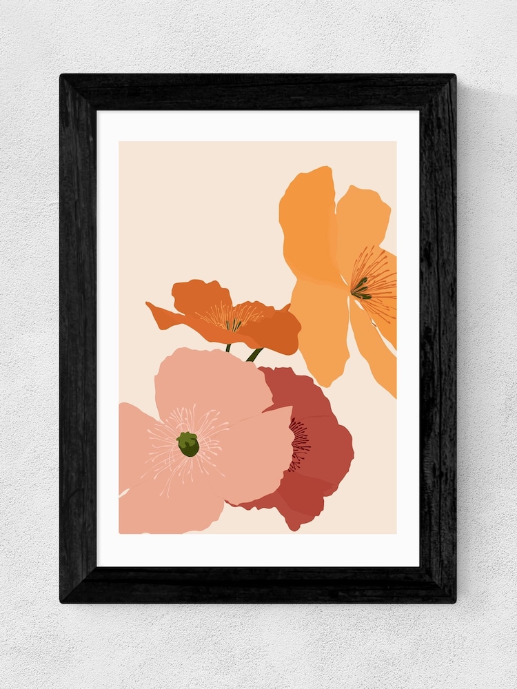 East End Prints Black Autumn Wildflowers Framed Art Print - Image 2 of 3