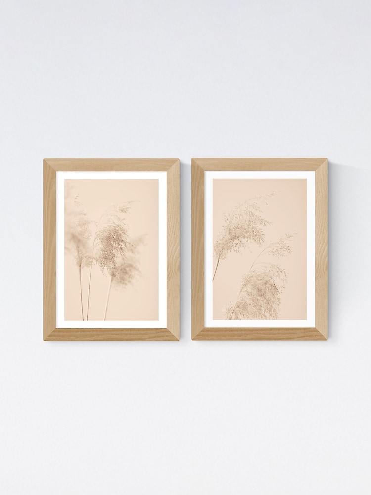 East End Prints Set of 2 Oak Pampas Grass Framed Art Print - Image 2 of 2