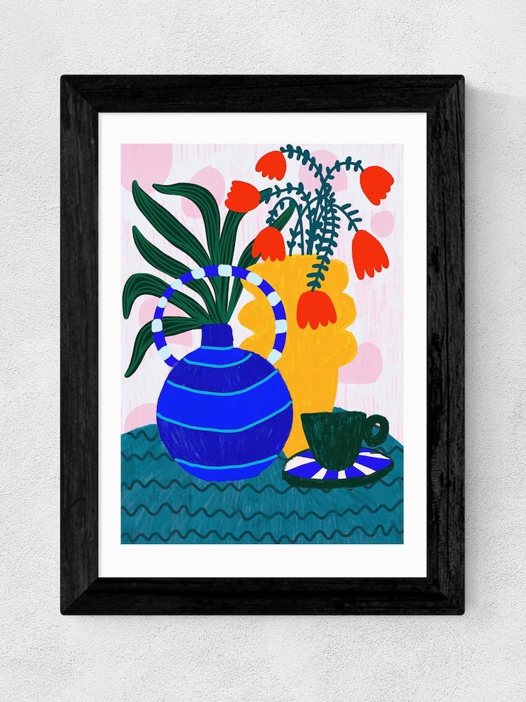 East End Prints Black Tulips and Coffee Framed Art Print - Image 2 of 5