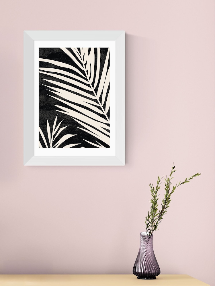 East End Prints White Moody Palm Fronds Framed Art Print - Image 1 of 5