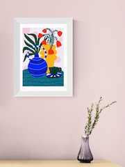 East End Prints White Tulips and Coffee Framed Art Print - Image 1 of 5
