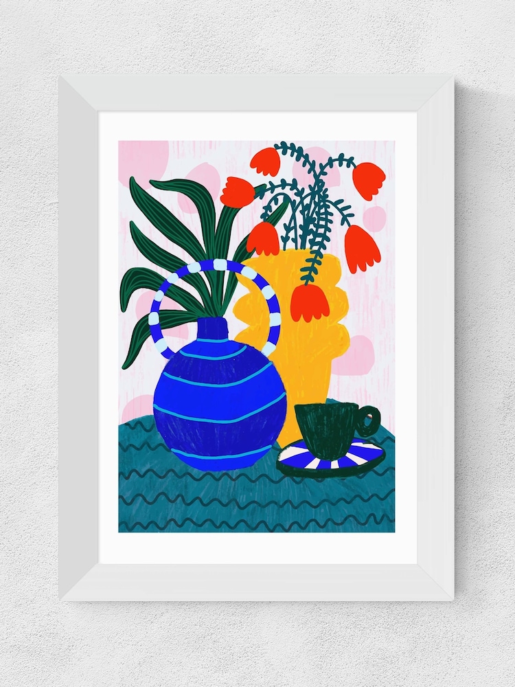 East End Prints White Tulips and Coffee Framed Art Print - Image 2 of 5