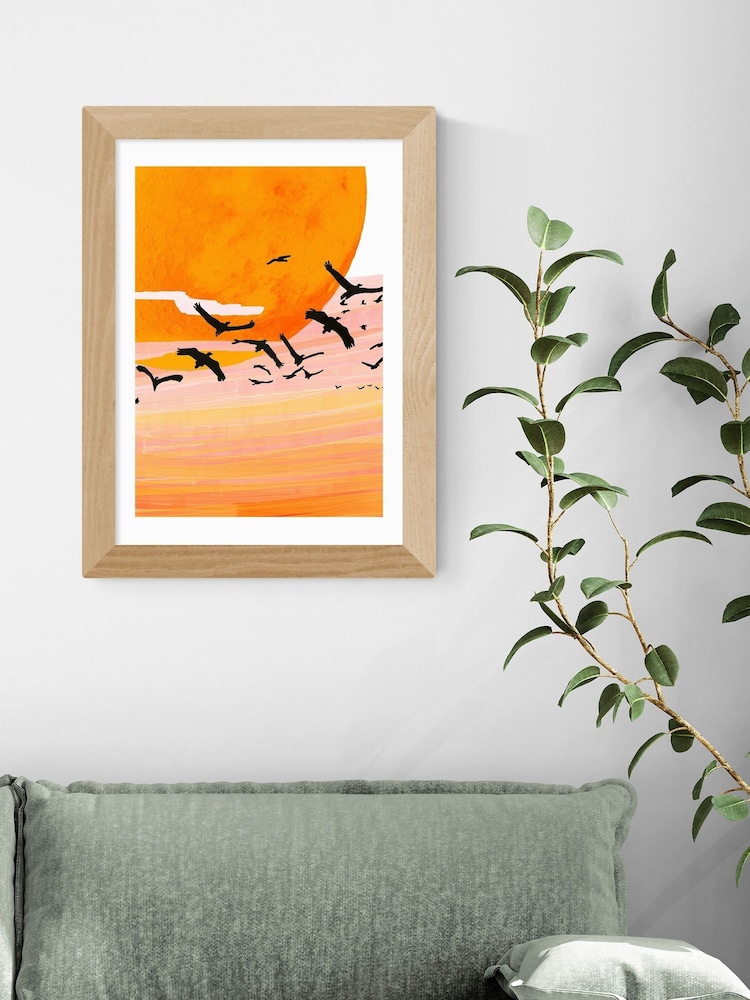East End Prints Oak Time Flies Framed Art Print - Image 1 of 3