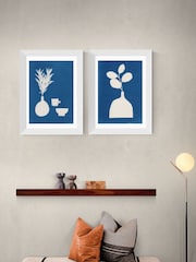 East End Prints White Cyanotype Still Life Framed Art Print - Image 1 of 2