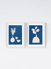 East End Prints White Cyanotype Still Life Framed Art Print - Image 2 of 2
