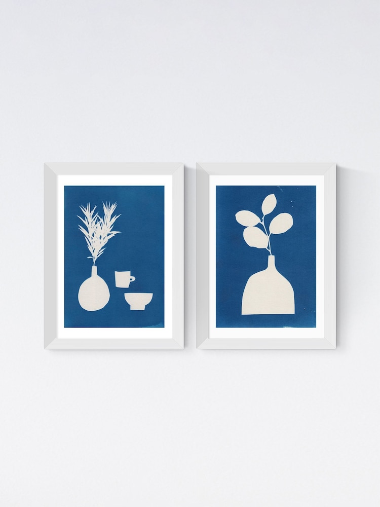 East End Prints White Cyanotype Still Life Framed Art Print - Image 2 of 2