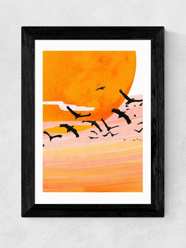 East End Prints Black Time Flies Framed Art Print - Image 1 of 3
