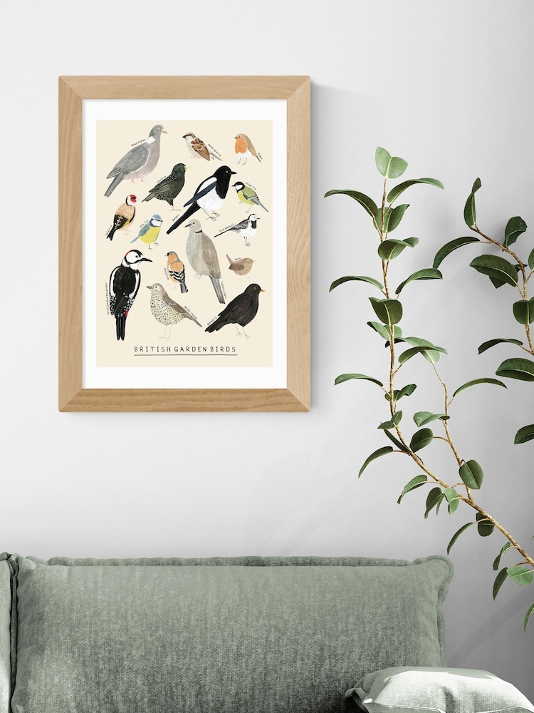 East End Prints Oak Garden Birds Framed Art Print - Image 1 of 3
