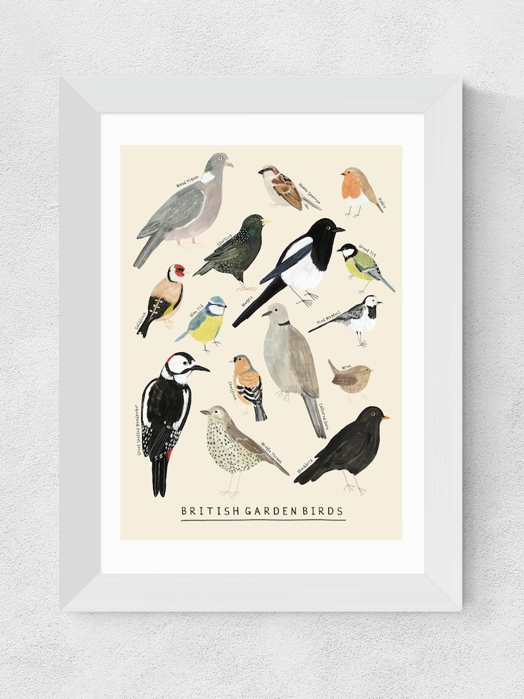 East End Prints White Garden Birds Framed Art Print - Image 2 of 3