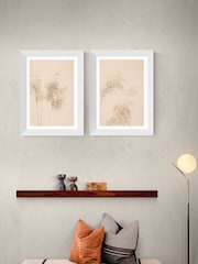 East End Prints Set of 2 White Pampas Grass Framed Art Print - Image 1 of 2