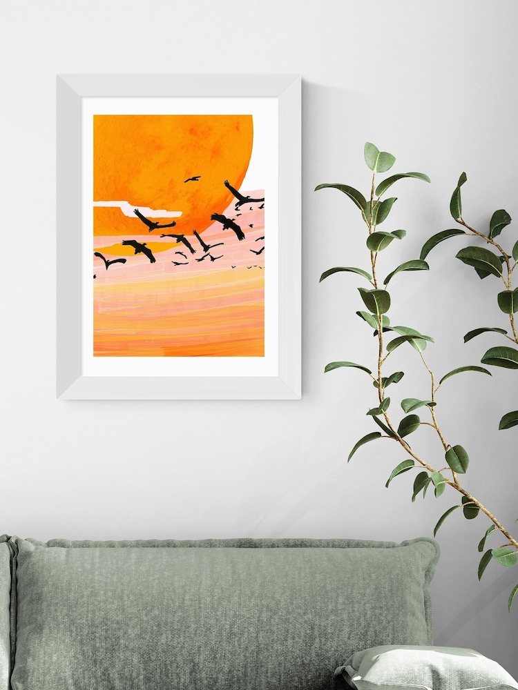 East End Prints White Time Flies Framed Art Print - Image 1 of 3