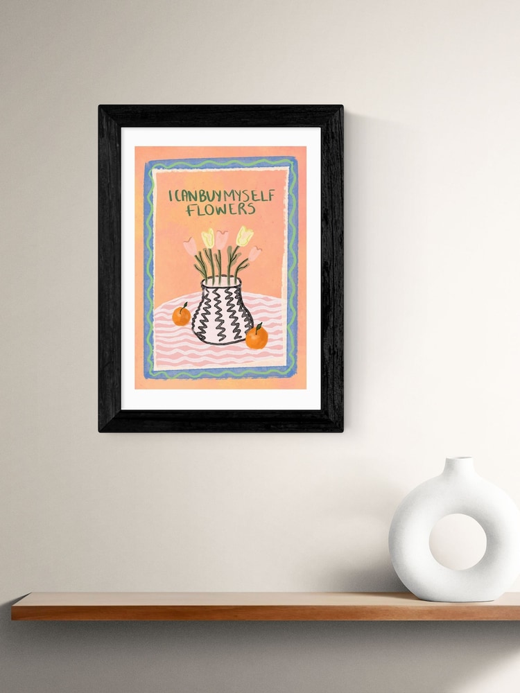 East End Prints Black I Can Buy Myself Flowers Framed Art Print - Image 1 of 3