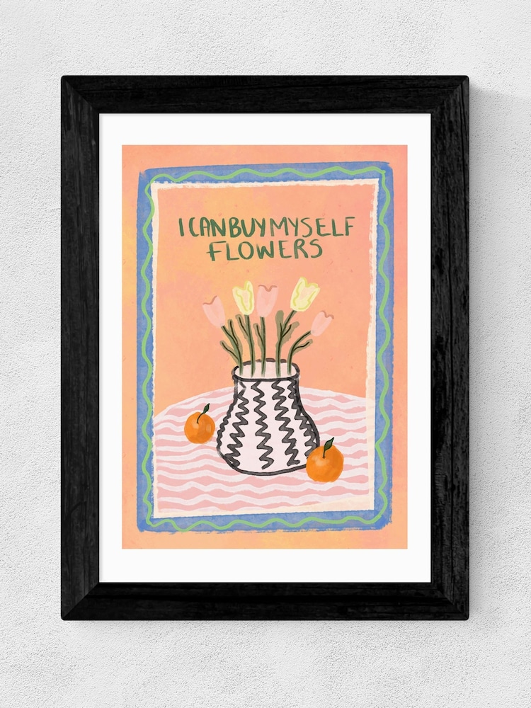 East End Prints Black I Can Buy Myself Flowers Framed Art Print - Image 2 of 3
