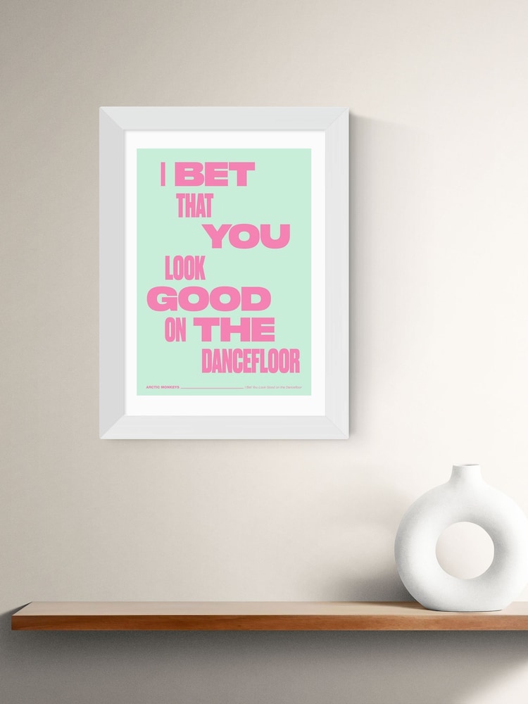 East End Prints White Dancefloor by HollieGraphik Framed Art Print - Image 1 of 3