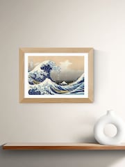 East End Prints Oak The Great Wave Off Kanagawa Framed Art Print - Image 1 of 3