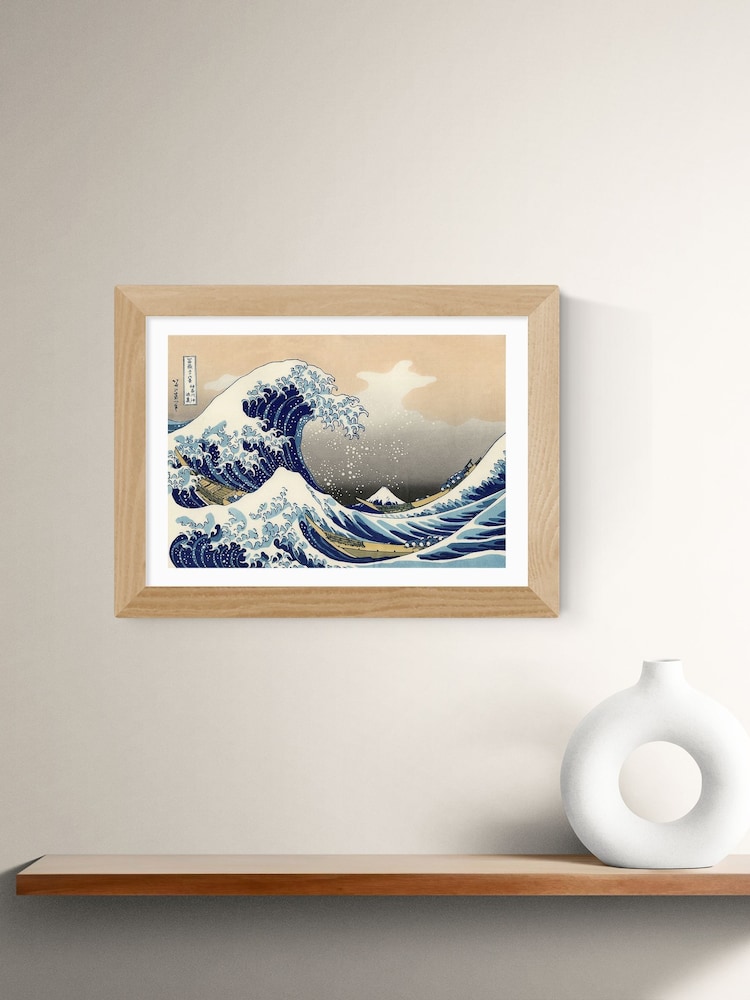 East End Prints Oak The Great Wave Off Kanagawa Framed Art Print - Image 1 of 3