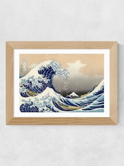East End Prints Oak The Great Wave Off Kanagawa Framed Art Print - Image 2 of 3