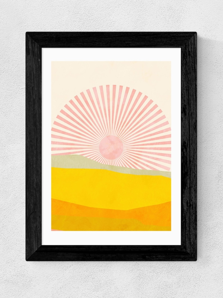 East End Prints Black Rising Sun Framed Art Print - Image 2 of 3