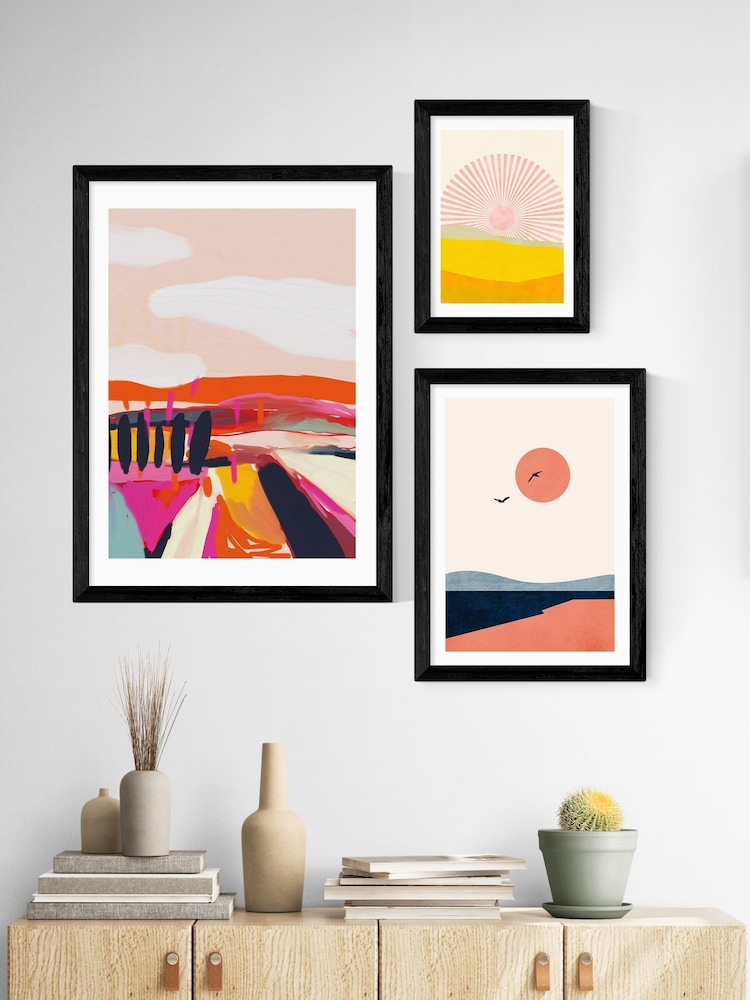 East End Prints Black Rising Sun Framed Art Print - Image 3 of 3