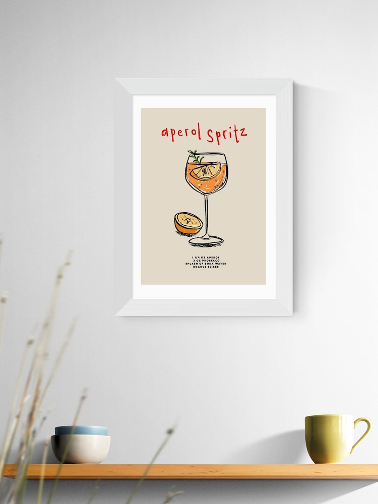 East End Prints White Aperol Spritz Ingredients Framed Art Print - Image 1 of 3