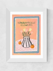 East End Prints White I Can Buy Myself Flowers Framed Art Print - Image 2 of 3