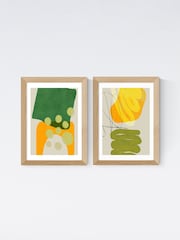 East End Prints Oak Painted Lines Green Framed Art Print - Image 2 of 2