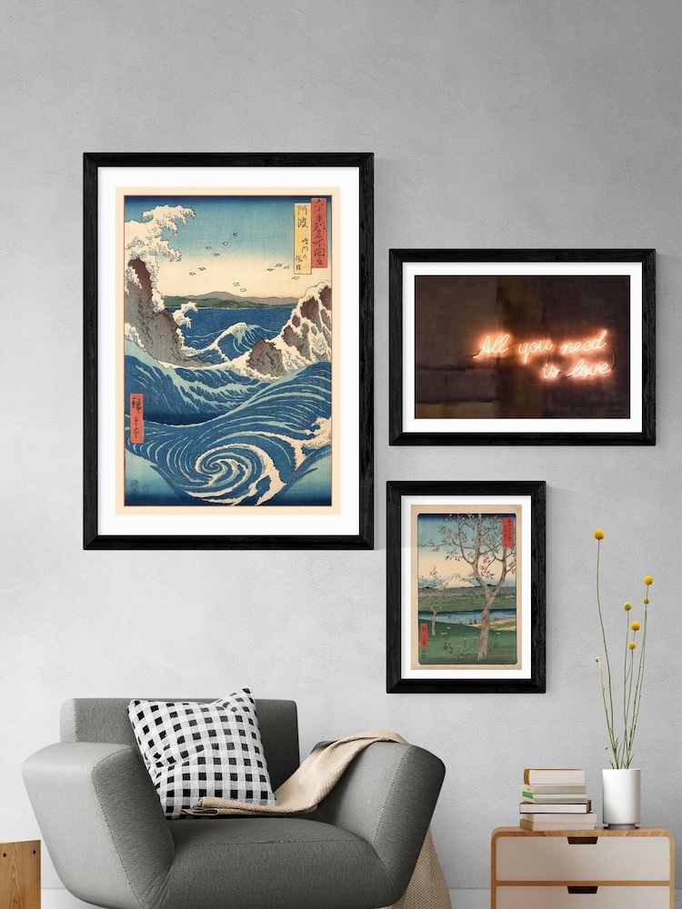 East End Prints Black The Great Wave Off Kanagawa Framed Art Print - Image 3 of 3