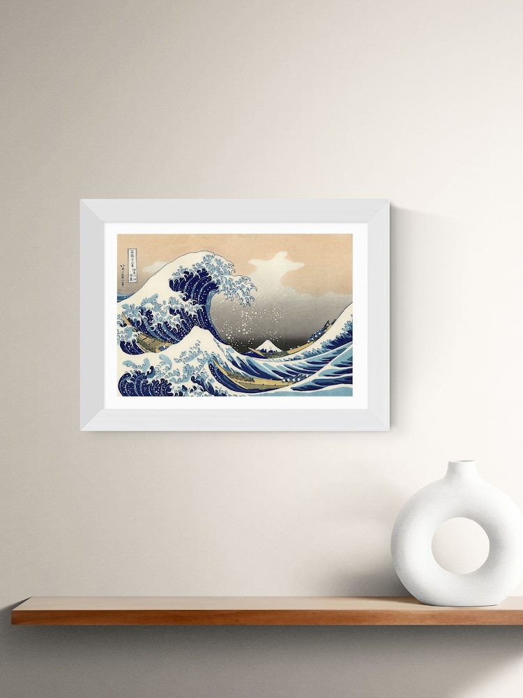 East End Prints White The Great Wave Off Kanagawa Framed Art Print - Image 1 of 3
