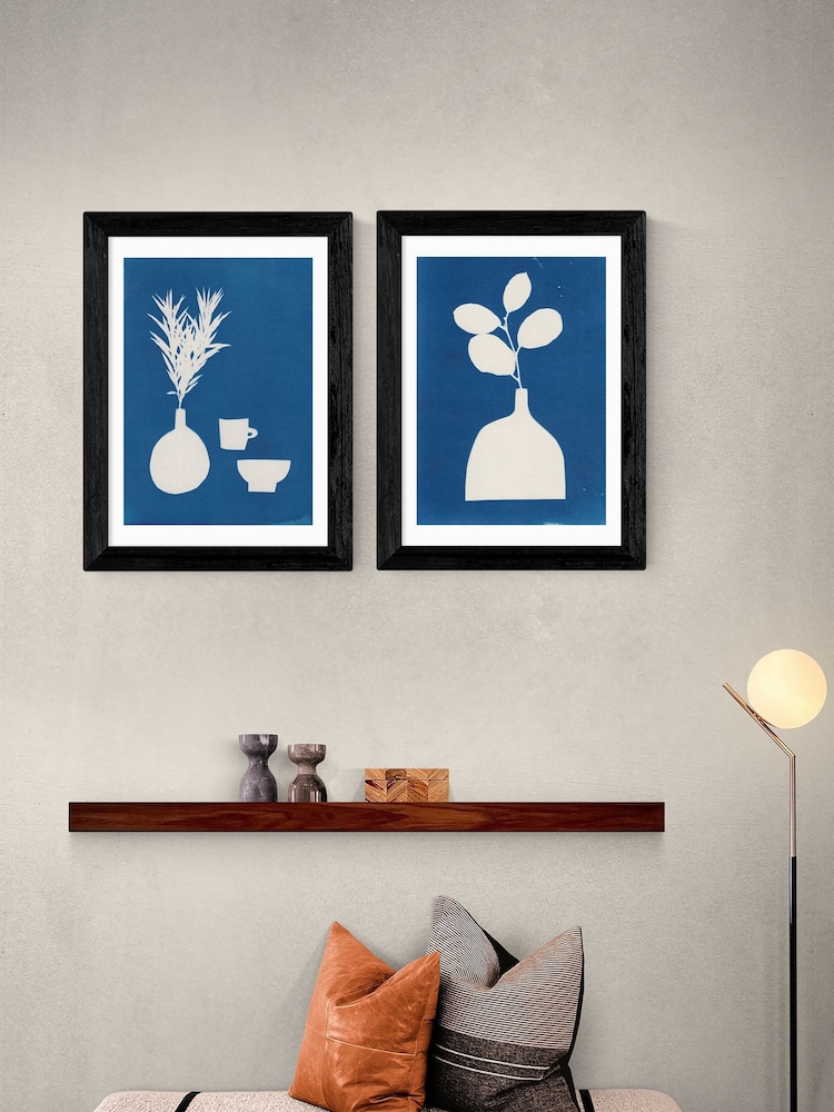 East End Prints Black Cyanotype Still Life Framed Art Print - Image 1 of 2 East End Prints Black Cyanotype Still Life Framed Art Print - Image 1 of 2
