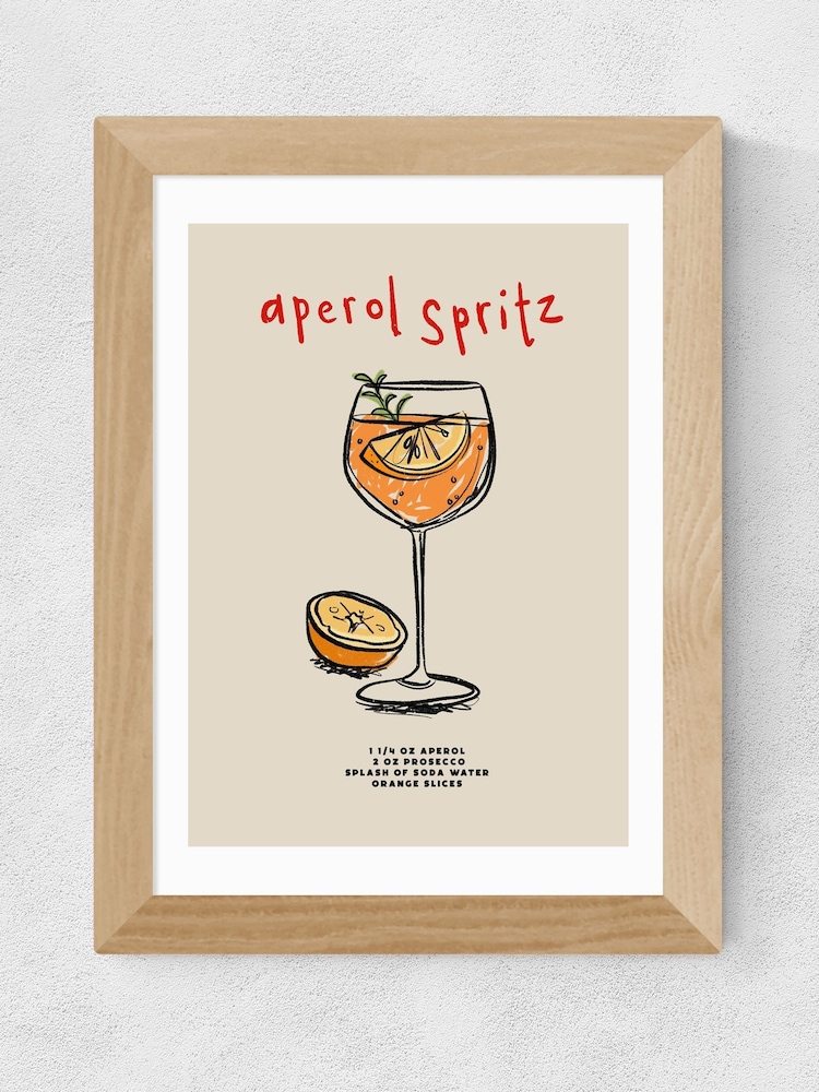 East End Prints Oak Aperol Spritz Ingredients Framed Art Print - Image 2 of 5