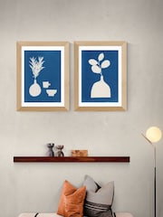 East End Prints Oak Cyanotype Still Life Oak Framed Art Print - Image 1 of 2